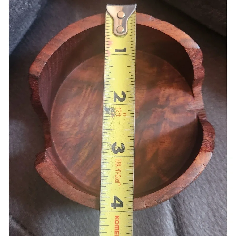 Vintage Hand Carved Wood Bahamas Souvenir Coaster Holder Inlay Tropical Decor